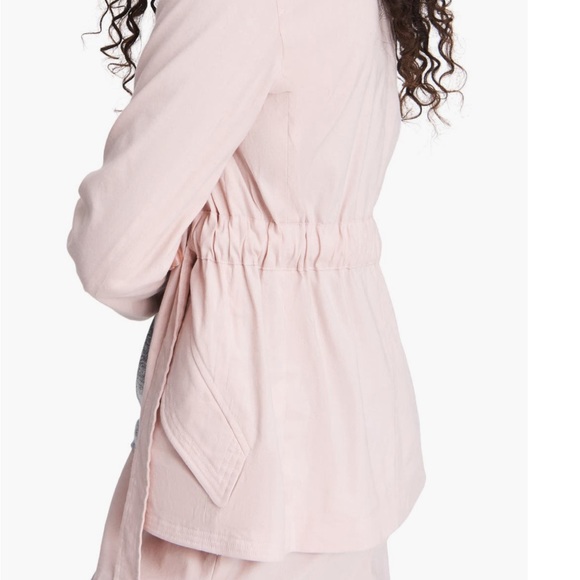 Rag & Bone S Linen Blazer Short Trench Coat Pastel Pink Easter Spring Jacket - Picture 10 of 14